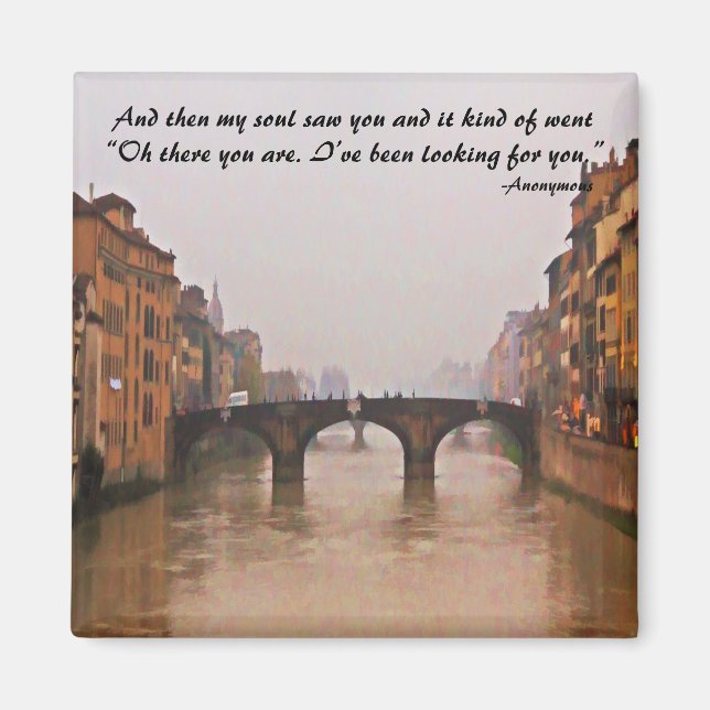 Florence Bridge With Love Quote Magnet (Front)