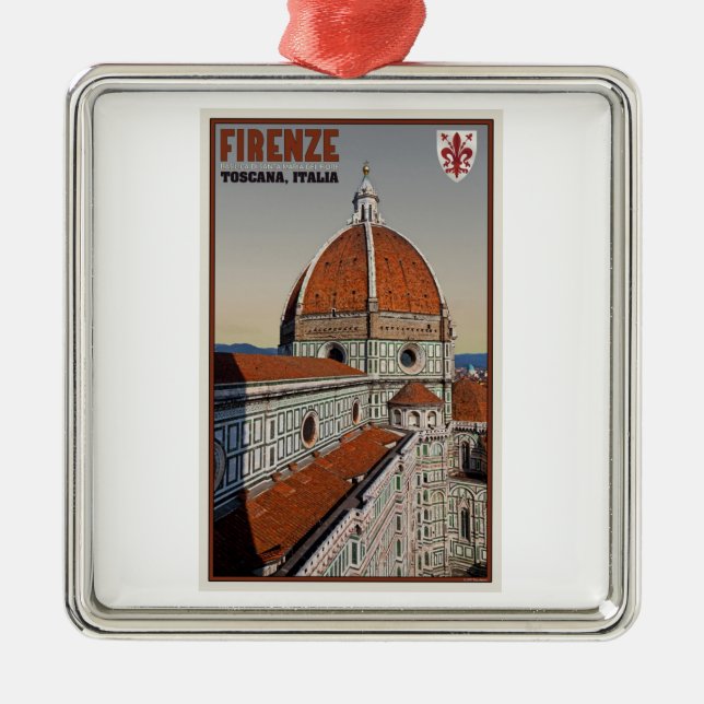 Florence - Cathedral from Bell Tower Metal Ornament (Front)