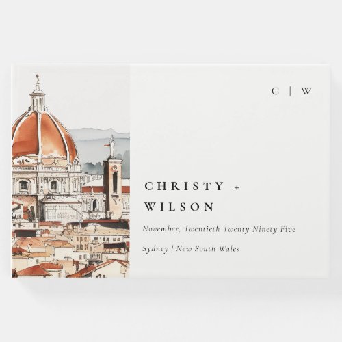 Florence Cathedral Italy Watercolor Wedding Guest Book