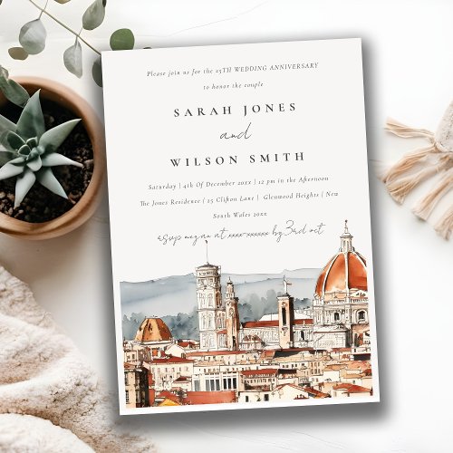Florence Cathedral Italy Wedding Anniversary Invitation