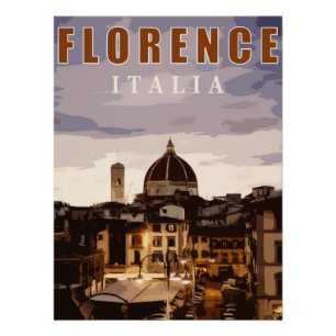 Florence cathedral summer touring italy poster
