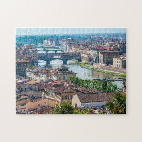 Florence cityscape _ Ponte Vecchio over Arno river Jigsaw Puzzle
