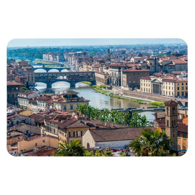 Florence cityscape - Ponte Vecchio over Arno river Magnet (Horizontal)