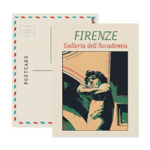 Florence David Michelangelo illustration Italy Pos Postcard