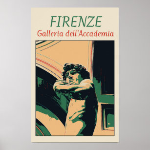 Florence David Michelangelo illustration Italy Poster