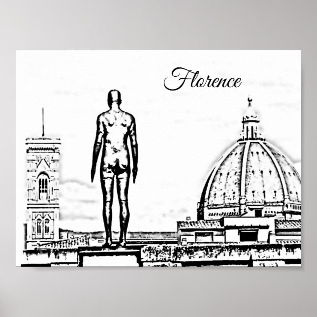 Florence Duomo black & white Gormley   Poster (Front)