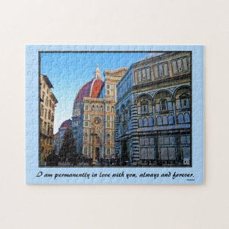 Florence Duomo Cathedral with Love Quote Jigsaw Puzzle