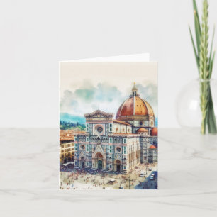 Florence Duomo Italy Waterolor Card
