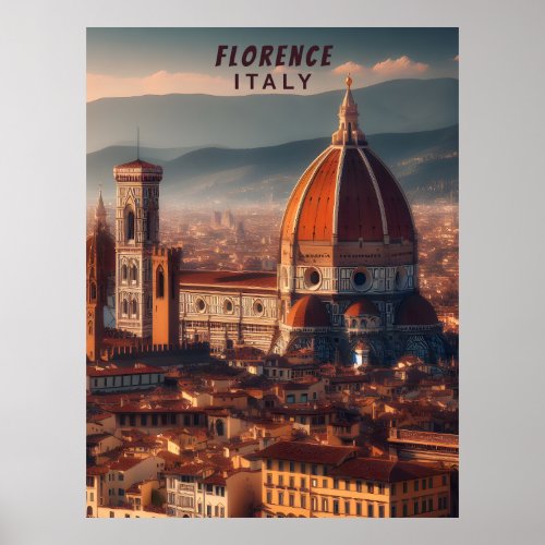 Florence Duomo Santa Maria del Fiore Italy Travel Poster