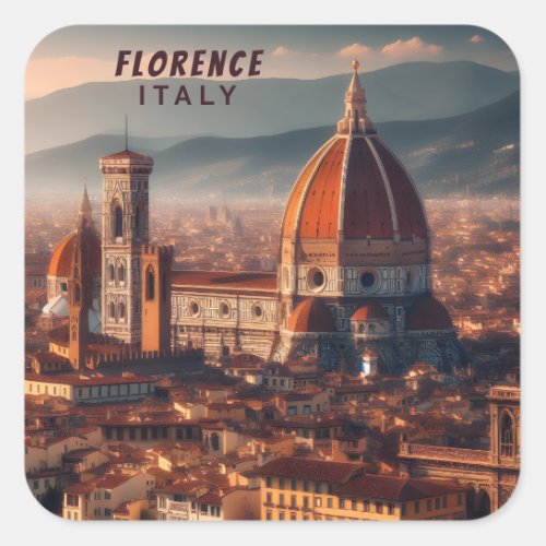 Florence Duomo Santa Maria del Fiore Italy Travel Square Sticker