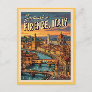 Florence Firenze Italy Greetings  Postcard