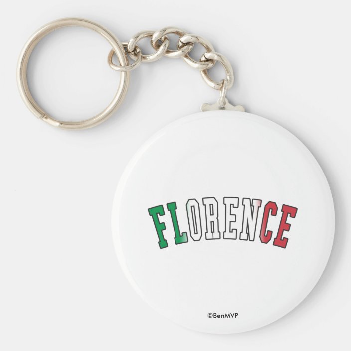 Florence in Italy National Flag Colors Keychain