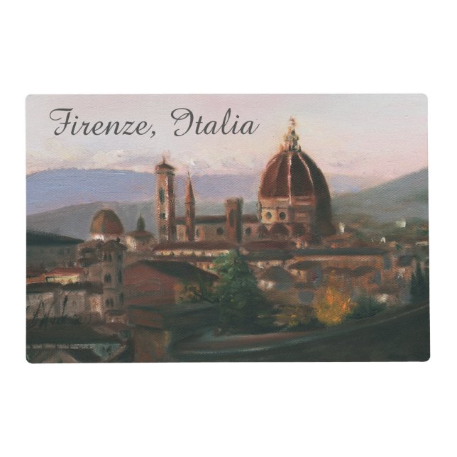 Florence Italy and Duomo Oil Painting Placemat (Front)