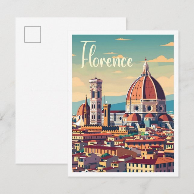 Florence Italy Art Vintage Travel Postcard (Front/Back)