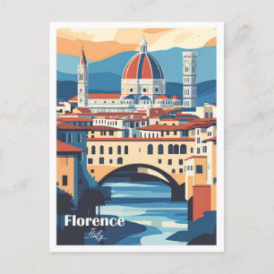 Florence Italy Artwork Travel Place illustration Postcard