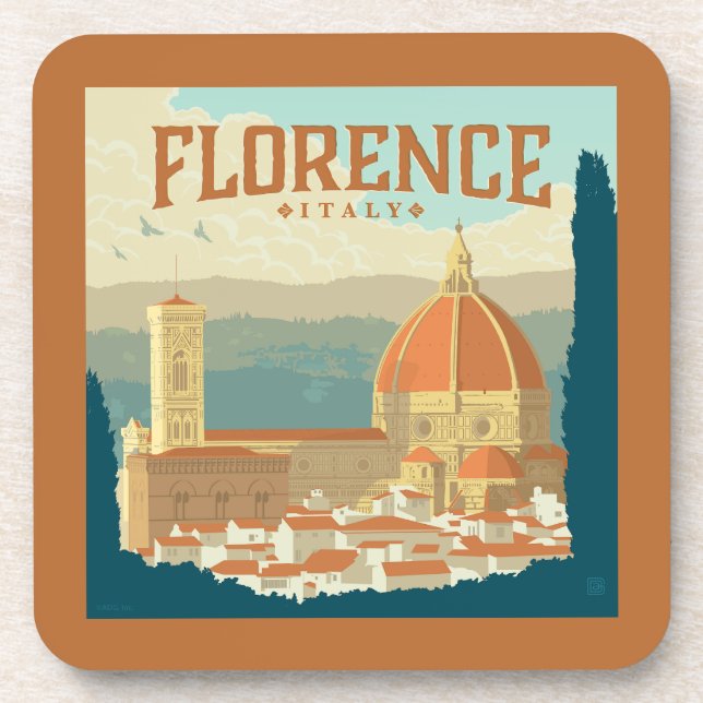 Florence, Italy Beverage Coaster (Front)