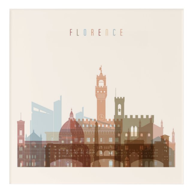 Florence, Italy | City Skyline Acrylic Print (Front)
