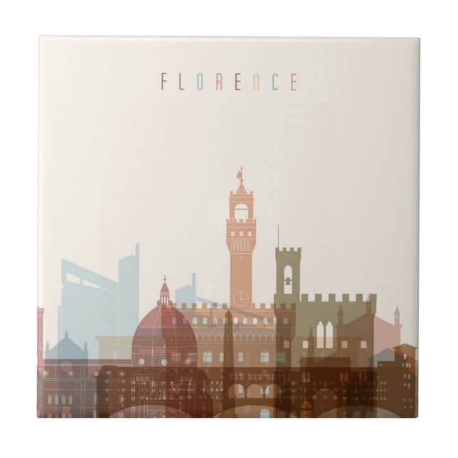 Florence, Italy | City Skyline Ceramic Tile (Front)