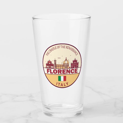 Florence Italy City Skyline Emblem Glass