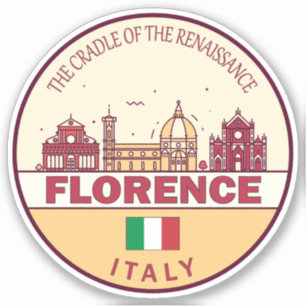 Florence Italy City Skyline Emblem Sticker