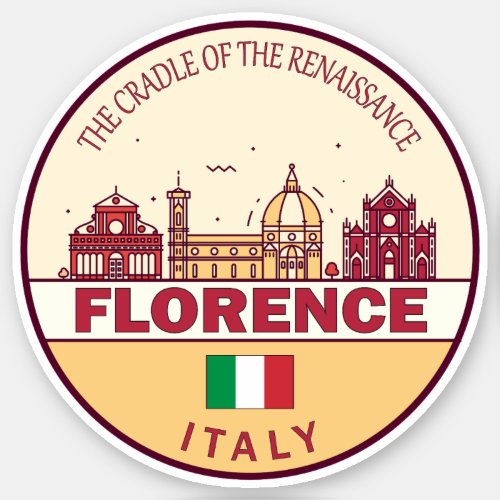 Florence Italy City Skyline Emblem Sticker