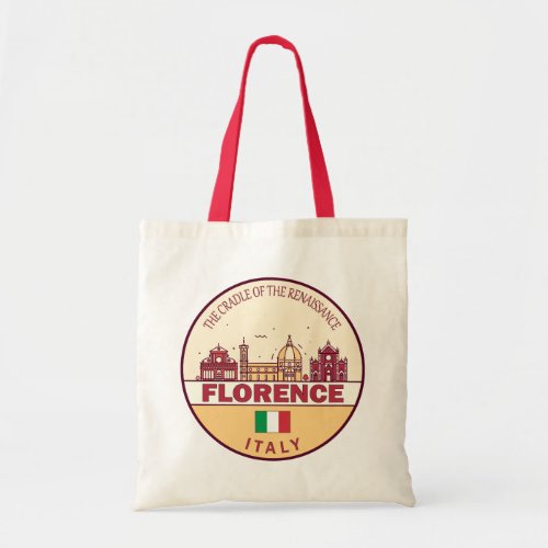 Florence Italy City Skyline Emblem Tote Bag