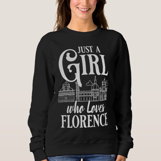 Florence Italy City Skyline Map Travel Sweatshirt (Front)