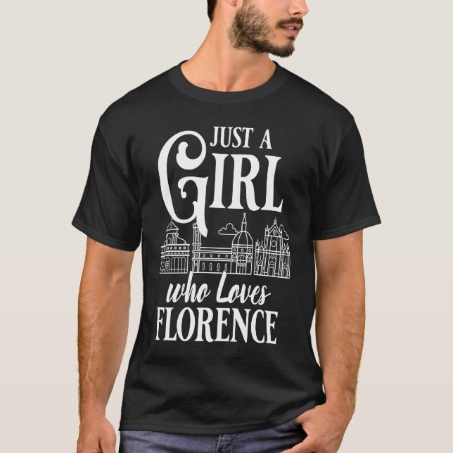 Florence Italy City Skyline Map Travel T-Shirt (Front)