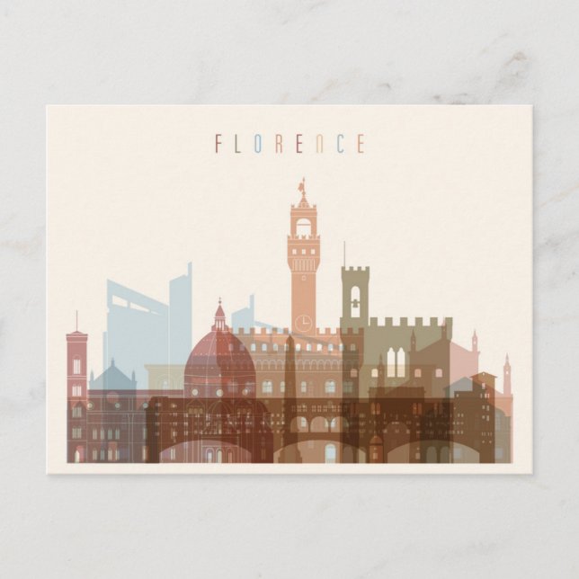 Florence, Italy | City Skyline Postcard (Front)