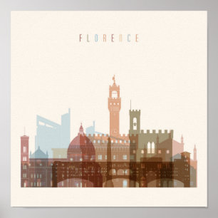 Florence, Italy City Skyline Poster