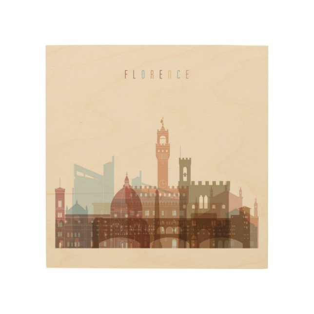 Florence, Italy | City Skyline Wood Wall Art (Front)