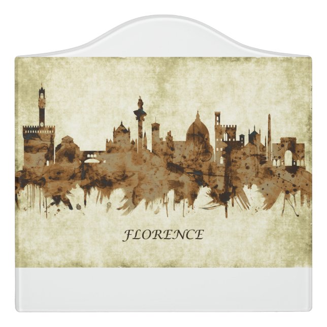 Florence Italy Cityscape Door Sign (Large Crest Front)