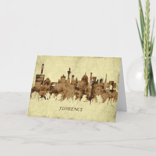 Florence Italy Cityscape Holiday Card (Front)