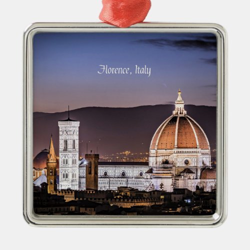 Florence Italy cityscape photograph Metal Ornament