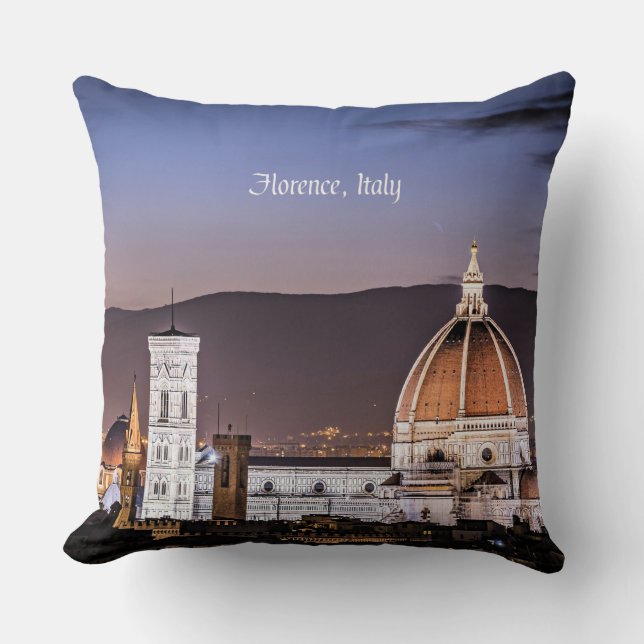 Florence, Italy cityscape photograph, Throw Pillow (Front)