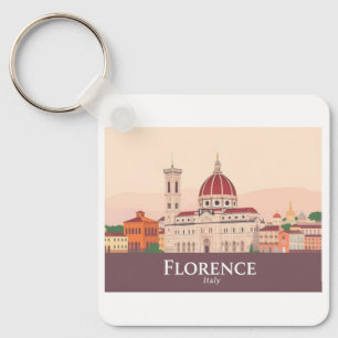 Florence Italy Duomo di Firenze Pastel Travel Keychain