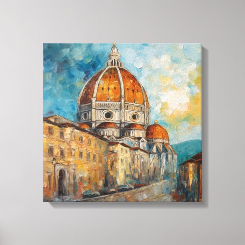 Florence Italy  Duomo  Oil Painting Style Canvas Print