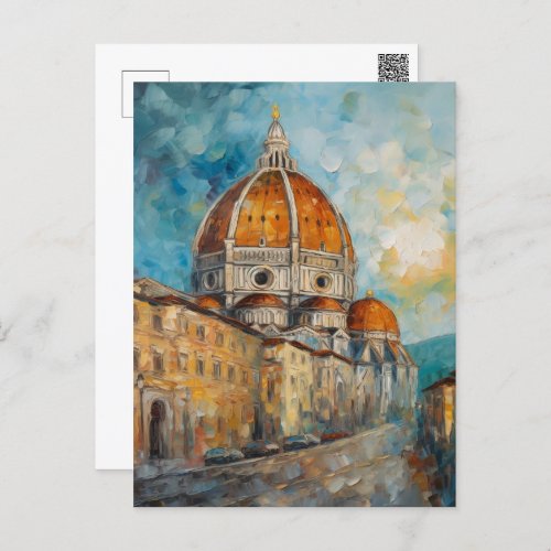 Florence Italy  Duomo  Oil Painting Style Postcard
