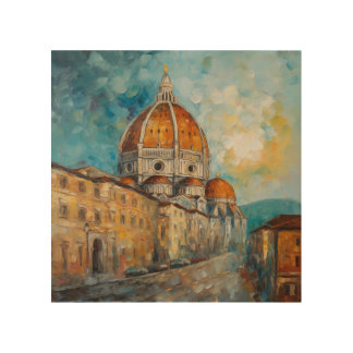 Florence, Italy | Duomo | Oil Painting Style Wood Wall Art