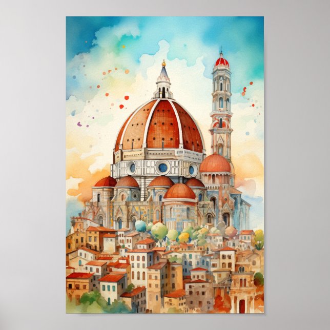 Florence Italy Famous Travel Place Poster (Front)