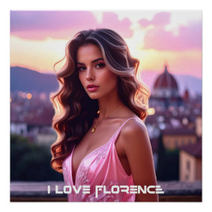 FLORENCE - ITALY - I LOVE FLORENCE POSTER