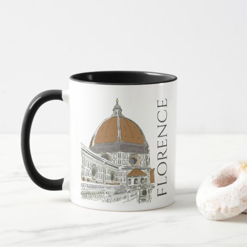 Florence Italy Iconic Duomo Architecture Line Art Mug