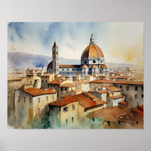 Florence Italy Landscape Art Print Poster