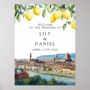 Florence Italy Lemons Wedding Welcome Sign