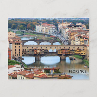 Florence Italy Ponte Vecchio Bridge Travel Postcard