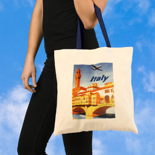 Florence Italy Ponte Vecchio Bridge Vintage Travel Tote Bag