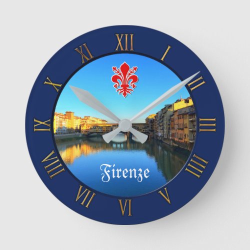 Florence Italy _ Ponte Vecchio Round Clock