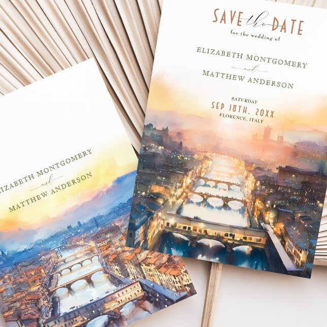 Florence Italy Ponte Vecchio Save-the-Date Invitation (Creator Uploaded)