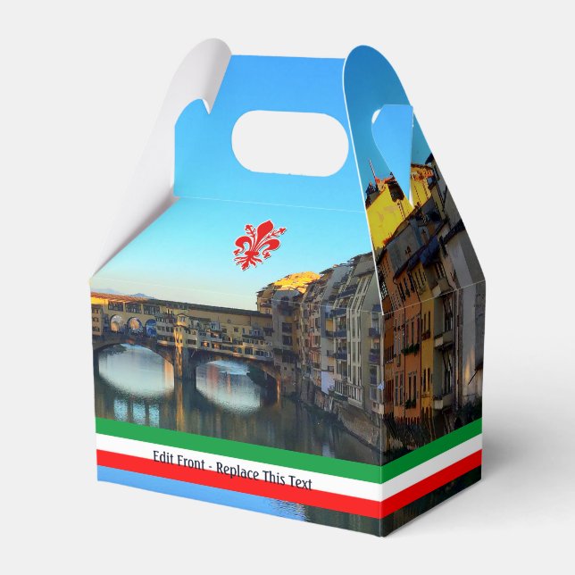 Florence, Italy | Ponte Vecchio Themed Wedding Favor Boxes (Front Side)