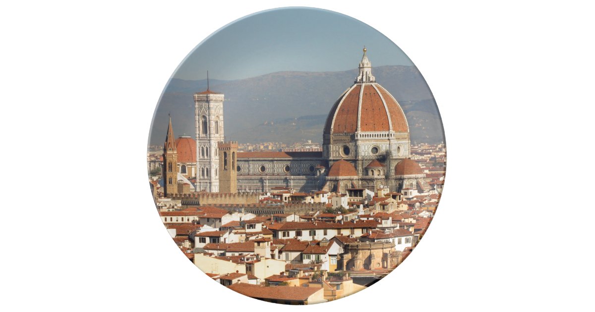 It has an aged, weathered appearance with a tumbled effect edges. Florence, Italy Porcelain Plate | Zazzle.com
